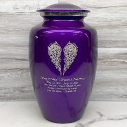 Customer Gallery - Angel Wings Cremation Urn - Purple Luster