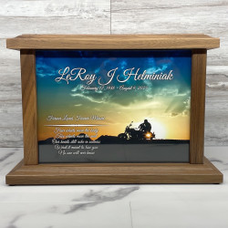 Customer Gallery - Motorcycle II Cremation Urn - Prestige Walnut