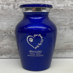 Customer Gallery - Keepsake Paw Prints On My Heart Pet Cremation Urn - Midnight Blue