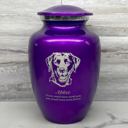 Customer Gallery - Large Black Lab Dog Cremation Urn - Purple Luster