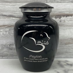 Customer Gallery - Small Sleeping Cat Pet Cremation Urn - Jet Black