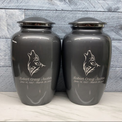 Customer Gallery - Wolf Cremation Urn - Gunmetal Gray