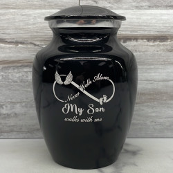 Customer Gallery - My Son Walks With Me Sharing Urn - Jet Black