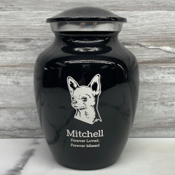 Customer Gallery - Small Chihuahua Pet Cremation Urn - Jet Black