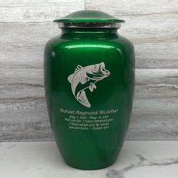 Customer Gallery - Bass Fishing Cremation Urn - Shamrock Green
