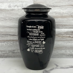 Customer Gallery - I Thought Of You Today Cremation Urn - Jet Black