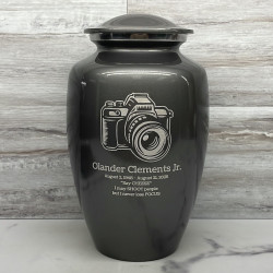 Customer Gallery - Camera Cremation Urn - Gunmetal Gray