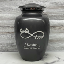 Customer Gallery - Large Infinite Love Pet Cremation Urn - Gunmetal Gray