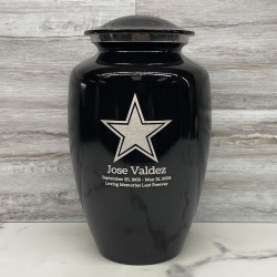 Customer Gallery - Dallas Star Cremation Urn - Jet Black