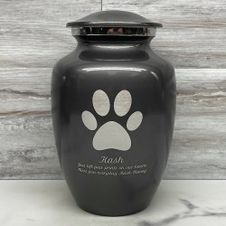 Customer Gallery - Large Paw Print Pet Cremation Urn - Gunmetal Gray
