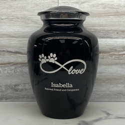Customer Gallery - Large Infinite Love Pet Cremation Urn - Jet Black