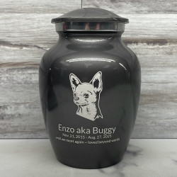 Customer Gallery - Small Chihuahua Dog Cremation Urn - Gunmetal Gray