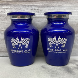 Customer Gallery - Race Checkered Flag Keepsake Urn - Midnight Blue