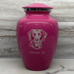 Customer Gallery - Large Black Lab Dog Cremation Urn - Rose Pink