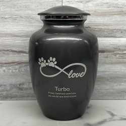 Customer Gallery - Large Infinite Love Pet Cremation Urn - Gunmetal Gray