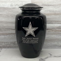 Customer Gallery - Dallas Star Cremation Urn - Jet Black