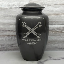 Customer Gallery - Mechanic Wrench Cremation Urn - Gunmetal Gray
