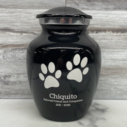 Customer Gallery - Small Pawprints Pet Cremation Urn - Jet Black