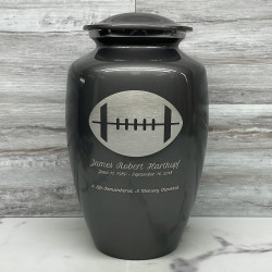 Customer Gallery - Football Cremation Urn - Gunmetal Gray