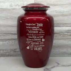 Customer Gallery - I Thought Of You Today Cremation Urn - Ruby Red