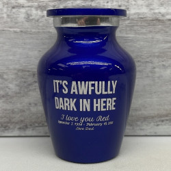 Customer Gallery - It's Awfully Dark In Here Keepsake Urn - Midnight Blue