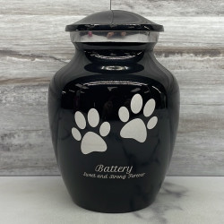 Customer Gallery - Small Pawprints Pet Cremation Urn - Jet Black