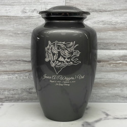 Customer Gallery - Running Horses Cremation Urn - Gunmetal Gray