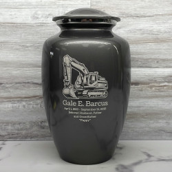 Customer Gallery - Excavator Cremation Urn - Gunmetal Gray