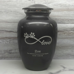 Customer Gallery - Large Infinite Love Pet Cremation Urn - Gunmetal Gray