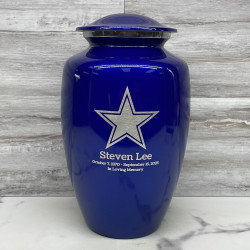 Customer Gallery - Dallas Star Cremation Urn - Midnight Blue