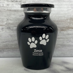 Customer Gallery - Keepsake Pawprints Pet Cremation Urn - Jet Black