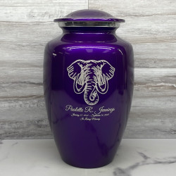 Customer Gallery - Elephant Cremation Urn - Purple Luster
