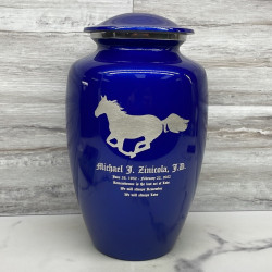 Customer Gallery - Horse Cremation Urn - Midnight Blue