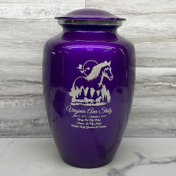 Customer Gallery - Horse Landscape Cremation Urn - Purple Luster