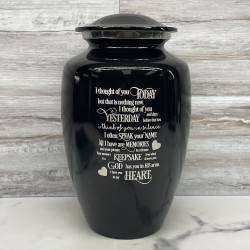 Customer Gallery - I Thought Of You Today Cremation Urn - Jet Black