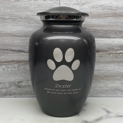 Customer Gallery - Large Paw Print Pet Cremation Urn - Gunmetal Gray