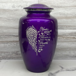 Customer Gallery - Your Wings Were Ready Cremation Urn - Purple Luster