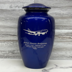 Customer Gallery - Commercial Airplane Cremation Urn - Midnight Blue