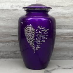 Customer Gallery - Your Wings Were Ready Cremation Urn - Purple Luster