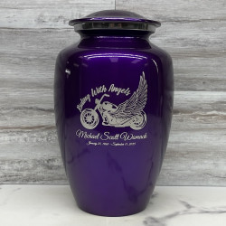 Customer Gallery - Riding with Angels Motorcycle Cremation Urn - Purple Luster