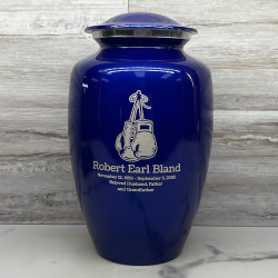 Customer Gallery - Boxing Gloves Cremation Urn - Midnight Blue