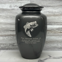Customer Gallery - Bass Fishing Cremation Urn - Gunmetal Gray