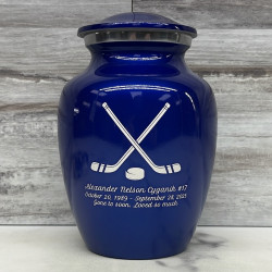 Customer Gallery - Hockey Sticks Sharing Urn - Midnight Blue
