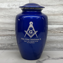 Customer Gallery - Masonic Cremation Urn - Midnight Blue