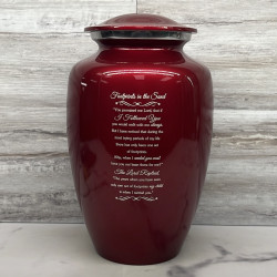 Customer Gallery - Footprints In the Sand Cremation Urn - Ruby Red