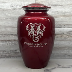 Customer Gallery - Elephant Cremation Urn - Ruby Red