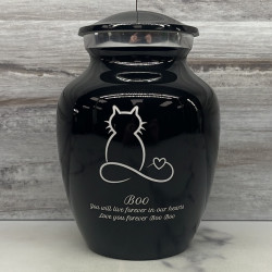 Customer Gallery - Small Infinite Love Cat Cremation Urn - Jet Black
