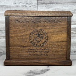 Customer Gallery - Marine Corps Cremation Urn - Signature Walnut