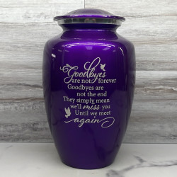 Customer Gallery - Goodbyes Are Not Forever Cremation Urn - Purple Luster