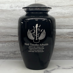 Customer Gallery - Electric Guitar Angel Wings Cremation Urn - Jet Black